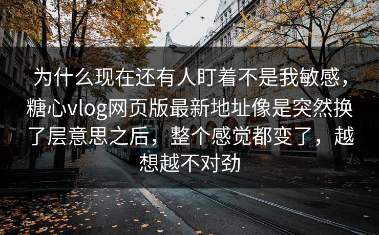 为什么现在还有人盯着不是我敏感，糖心vlog网页版最新地址像是突然换了层意思之后，整个感觉都变了，越想越不对劲