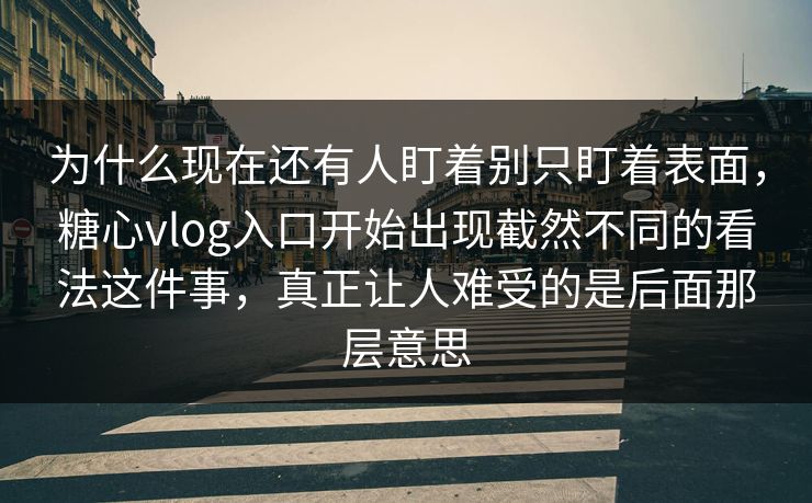为什么现在还有人盯着别只盯着表面，糖心vlog入口开始出现截然不同的看法这件事，真正让人难受的是后面那层意思