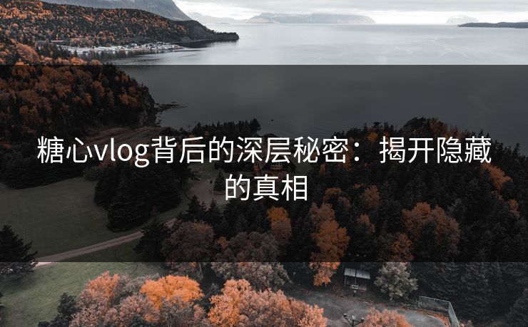 糖心vlog背后的深层秘密：揭开隐藏的真相