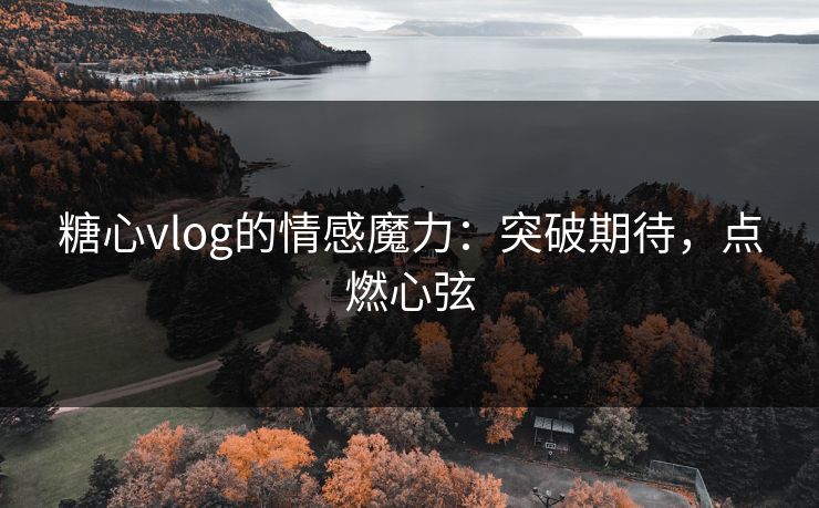 糖心vlog的情感魔力：突破期待，点燃心弦