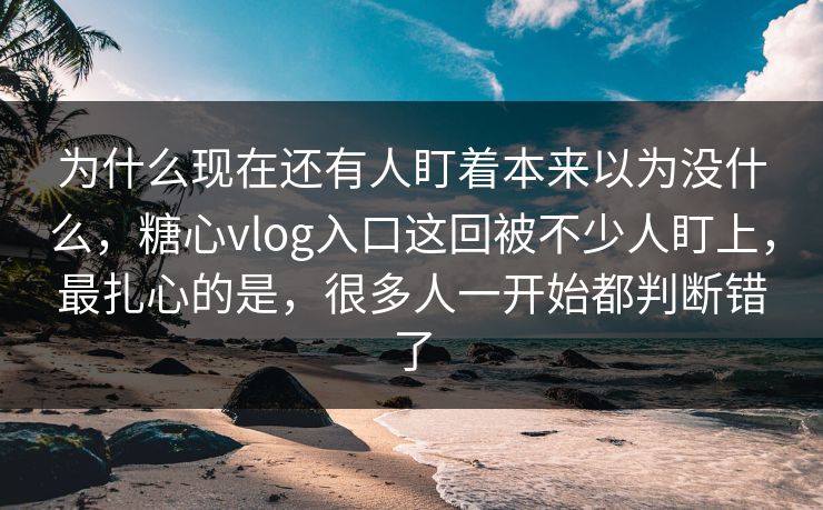 为什么现在还有人盯着本来以为没什么,糖心vlog入口这回被不少人盯上,最扎心的是,很多人一开始都判断错了