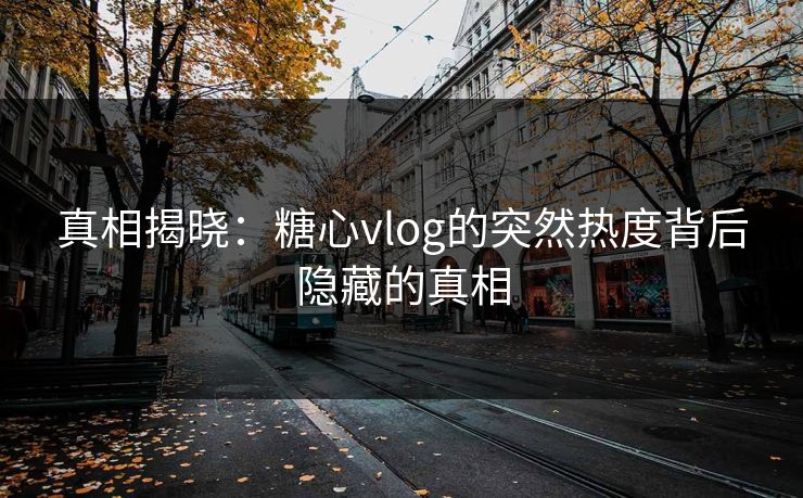 真相揭晓:糖心vlog的突然热度背后隐藏的真相